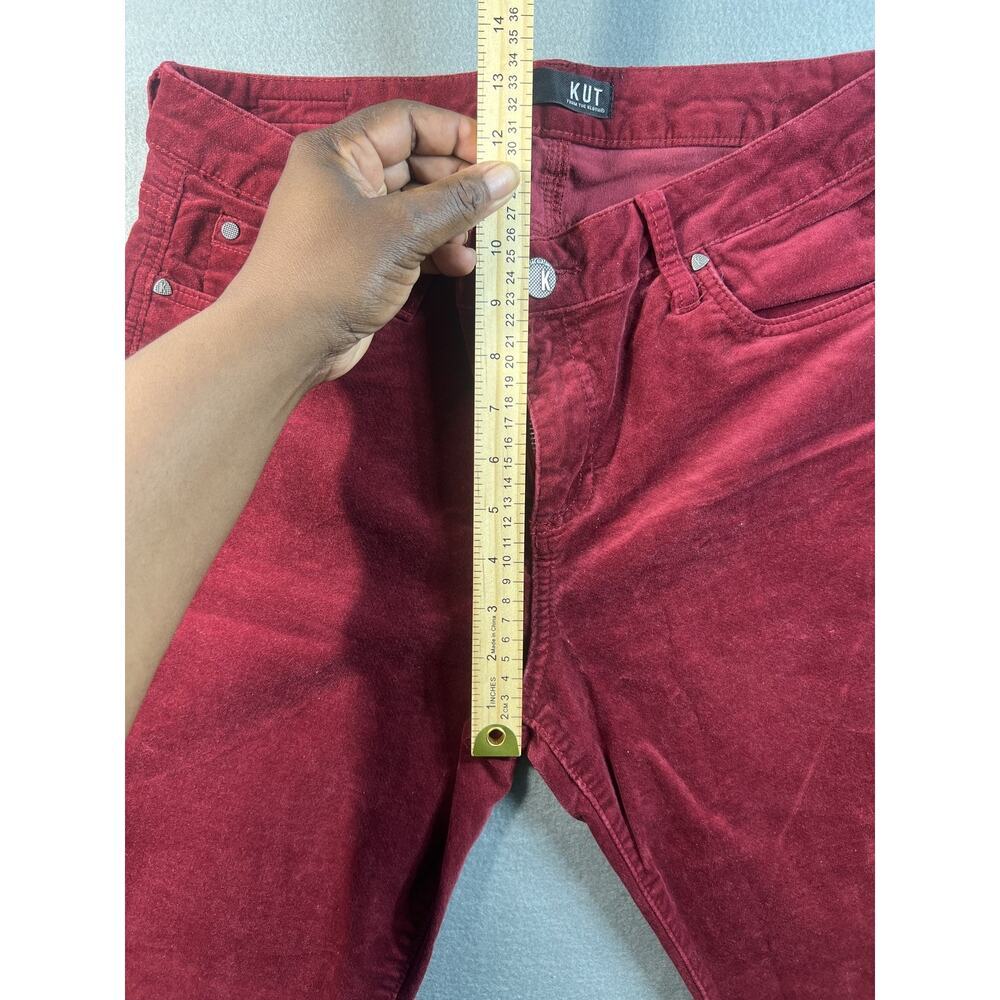 Burgundy Corduroy Skinny Jeans for Women, Size 12 - Kut from the Kloth
